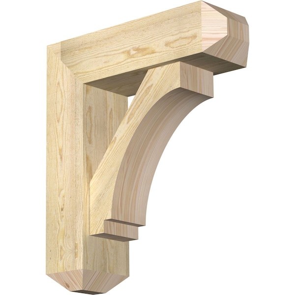 Ekena Millwork Imperial Craftsman Rough Sawn Bracket w/ Offset Brace, Douglas Fir, 8"W x 26"D x 30"H BKT0806X26X30IMP04RDF - main